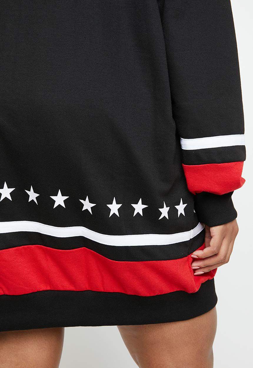 Missguided - Curve long sleeve USA sweat - black