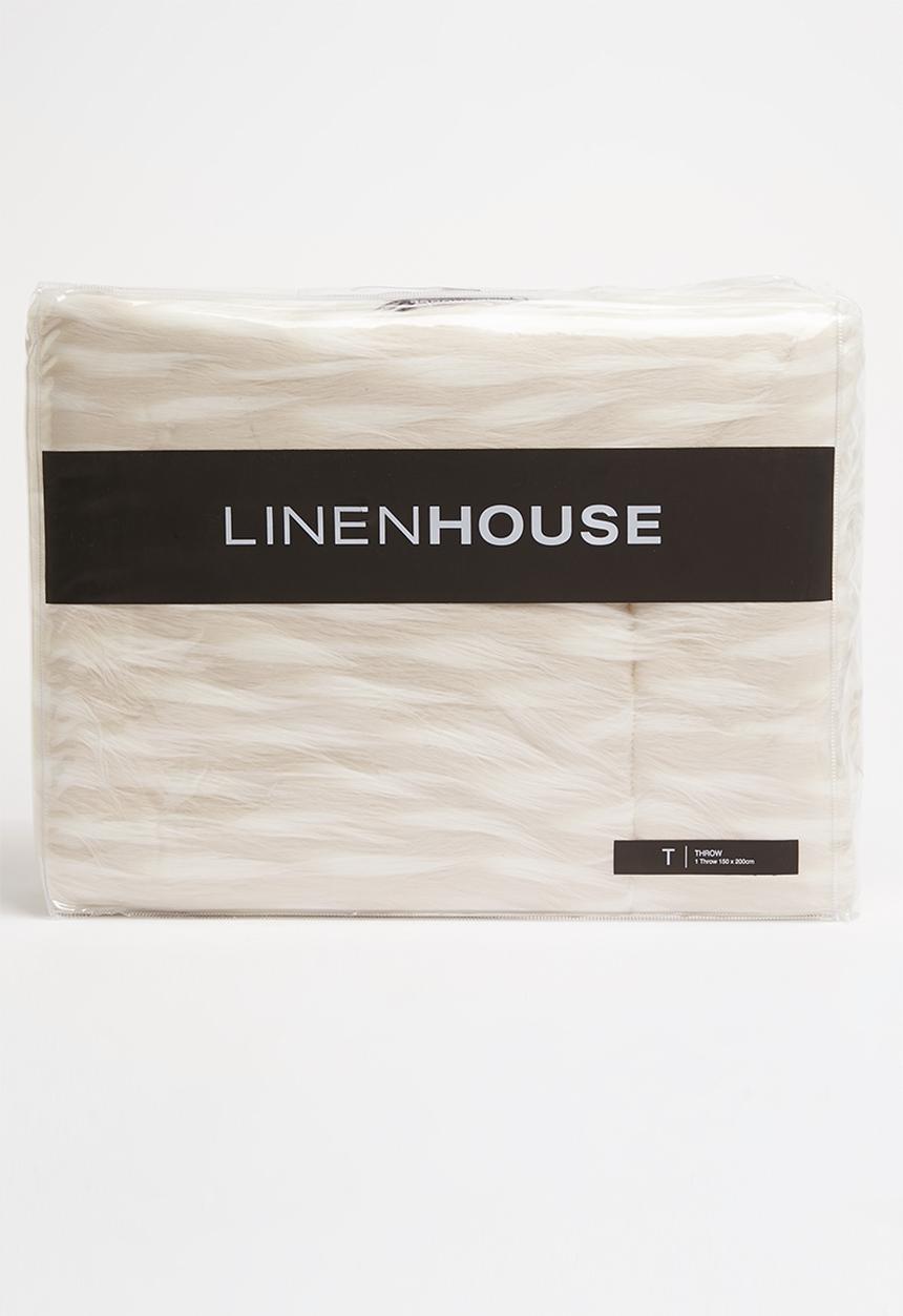 Linen House - Lyanna faux fur throw - cream