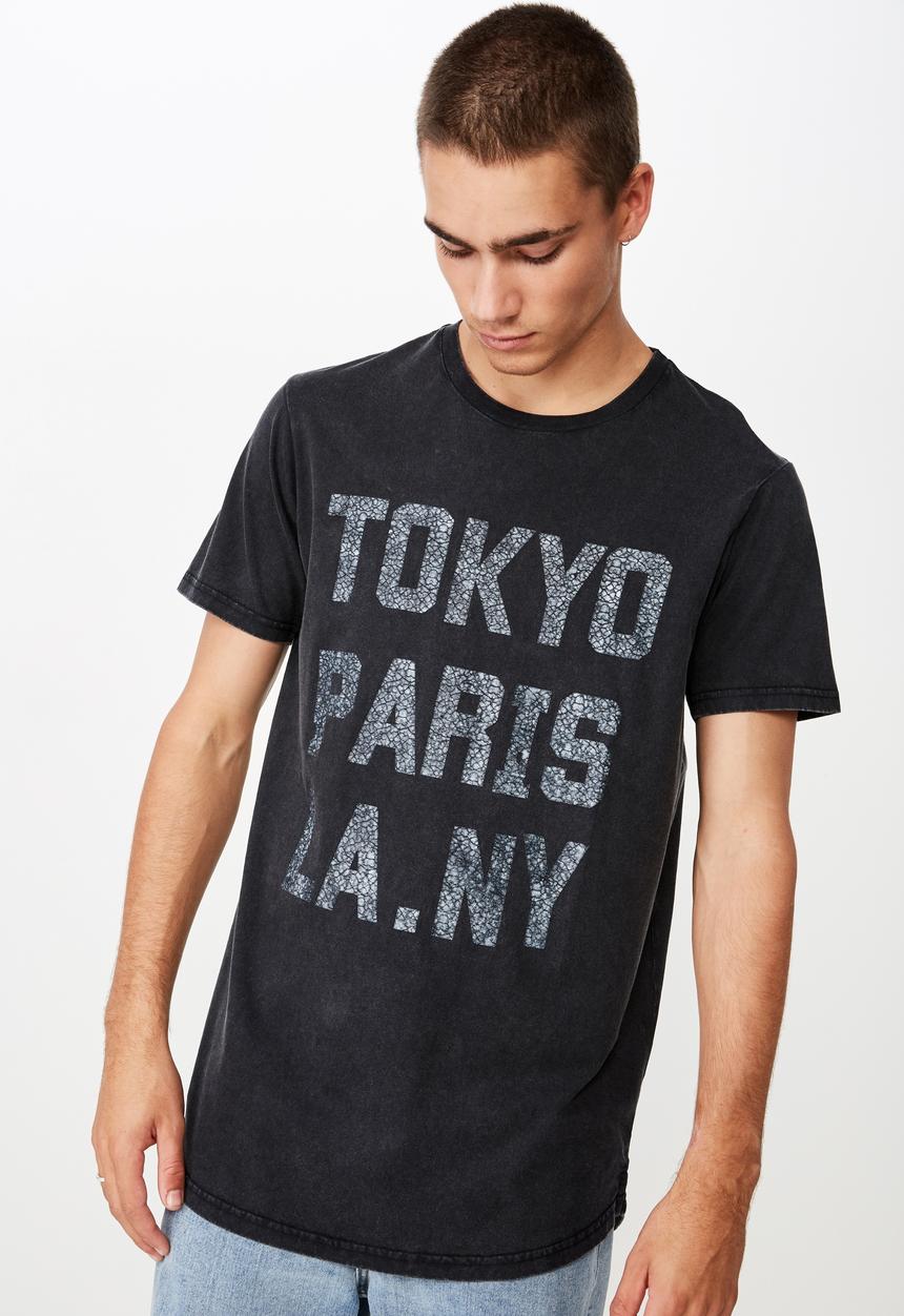 Cotton On - Longline scoop hem short sleeve tee - black