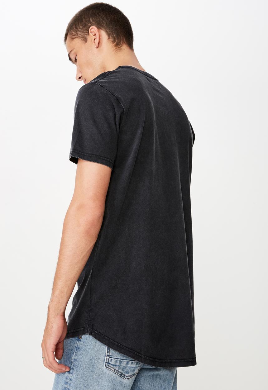 Cotton On - Longline scoop hem short sleeve tee - black