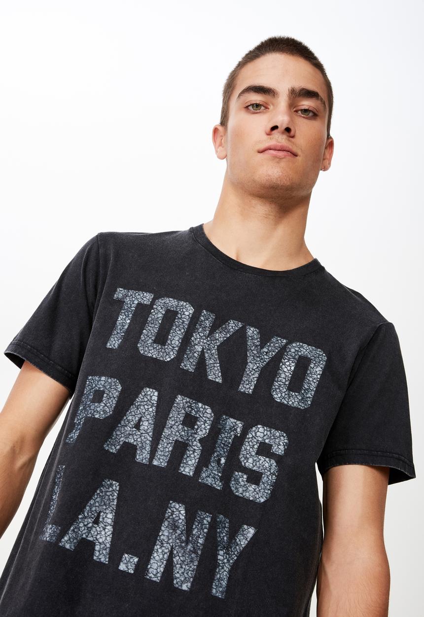 Cotton On - Longline scoop hem short sleeve tee - black