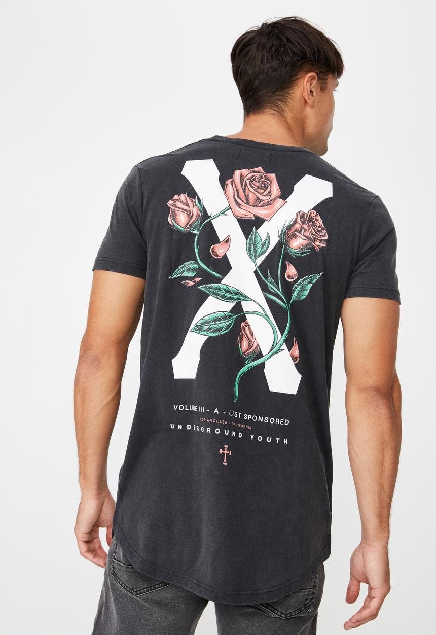 Cotton On - Longline scoop hem short sleeve tee - charcoal 