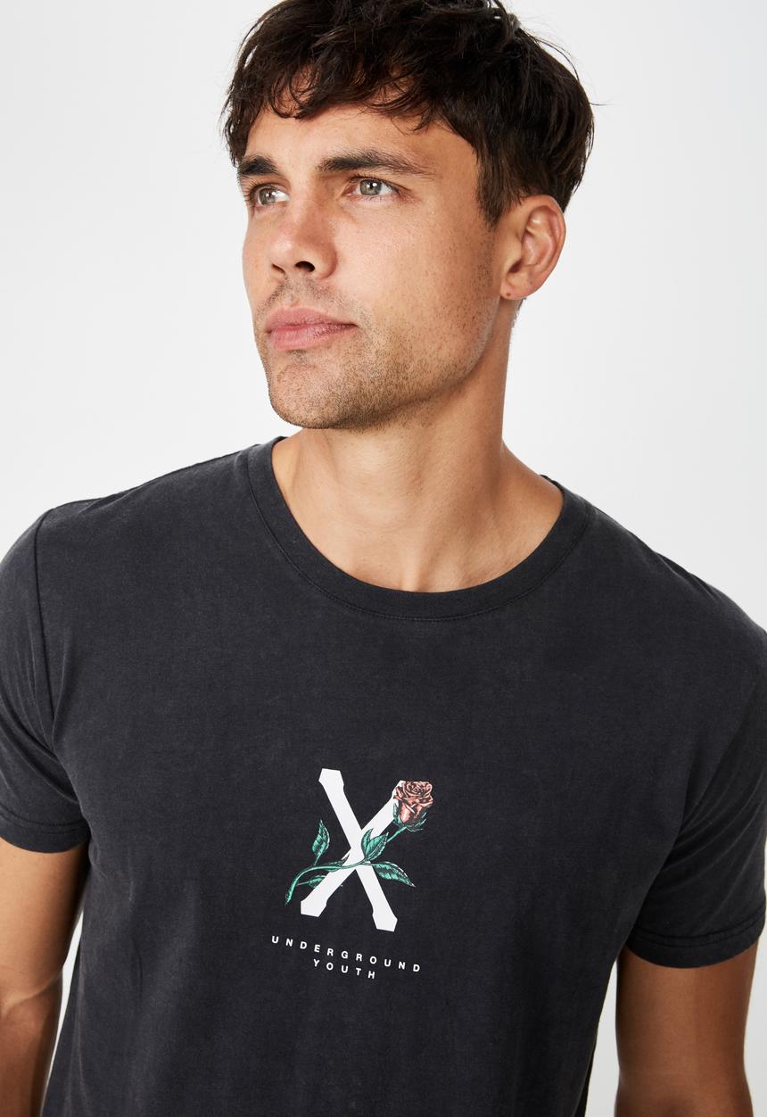 Cotton On - Longline scoop hem short sleeve tee - charcoal 