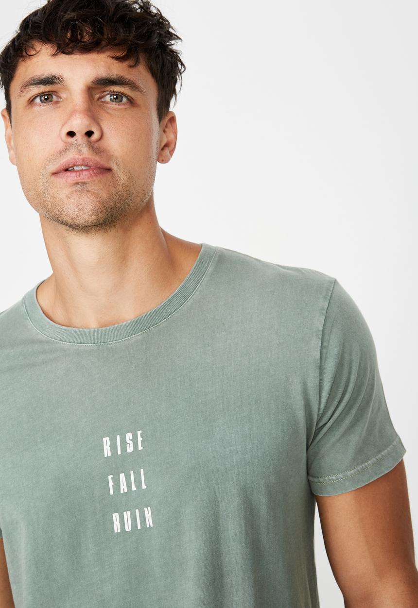Cotton On - Longline scoop hem short sleeve tee - green