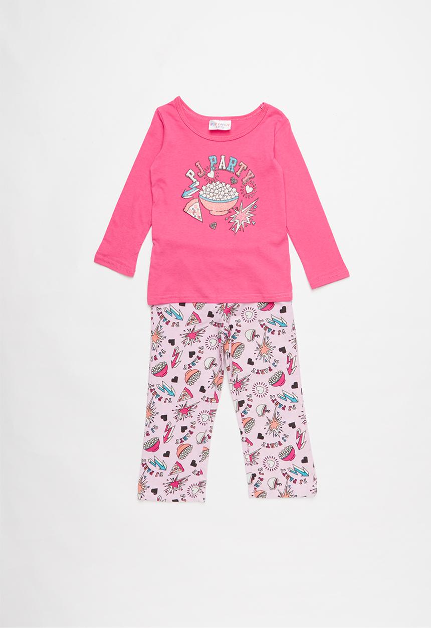Pop Candy - Single jersey flannel pink party - multi