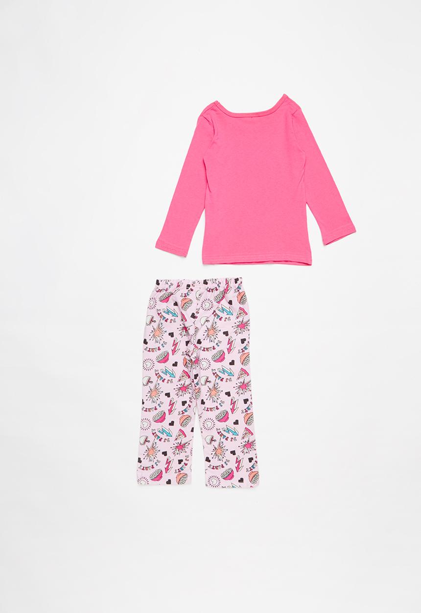 Pop Candy - Single jersey flannel pink party - multi