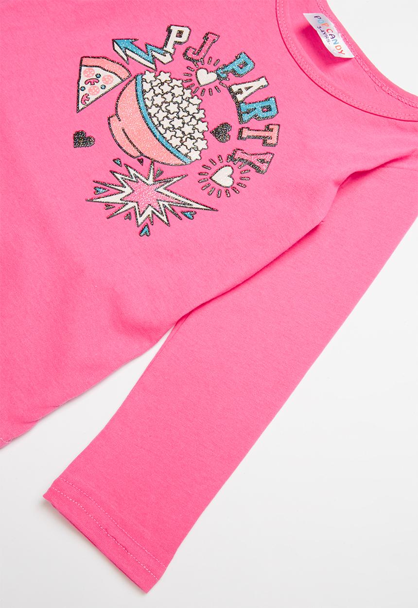 Pop Candy - Single jersey flannel pink party - multi