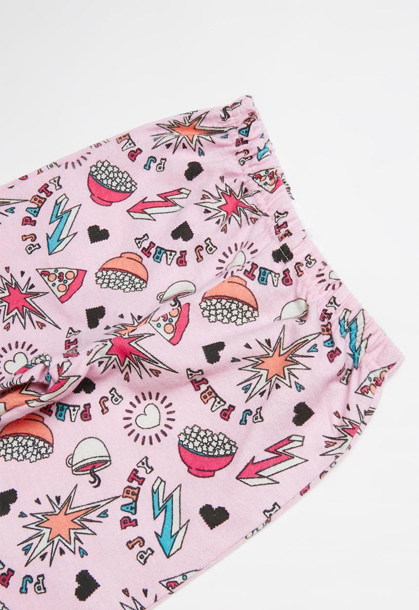 Pop Candy - Single jersey flannel pink party - multi