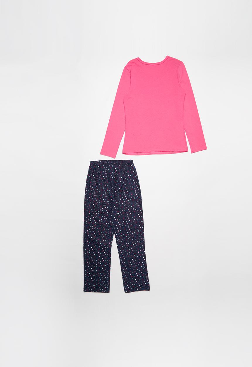 Pop Candy - Flannel pyjama top & bottom - pink & navy