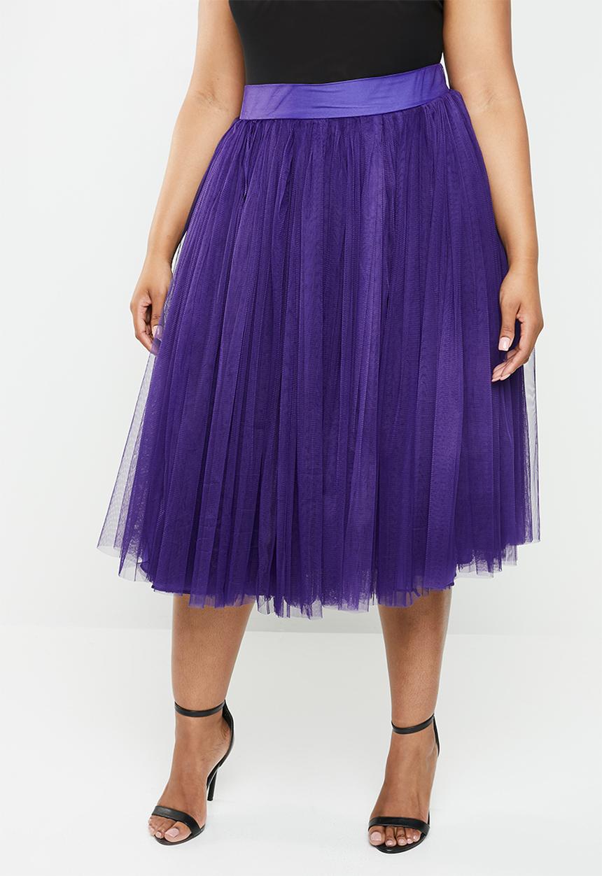 Plus-Fab - Short tulle skirt - purple