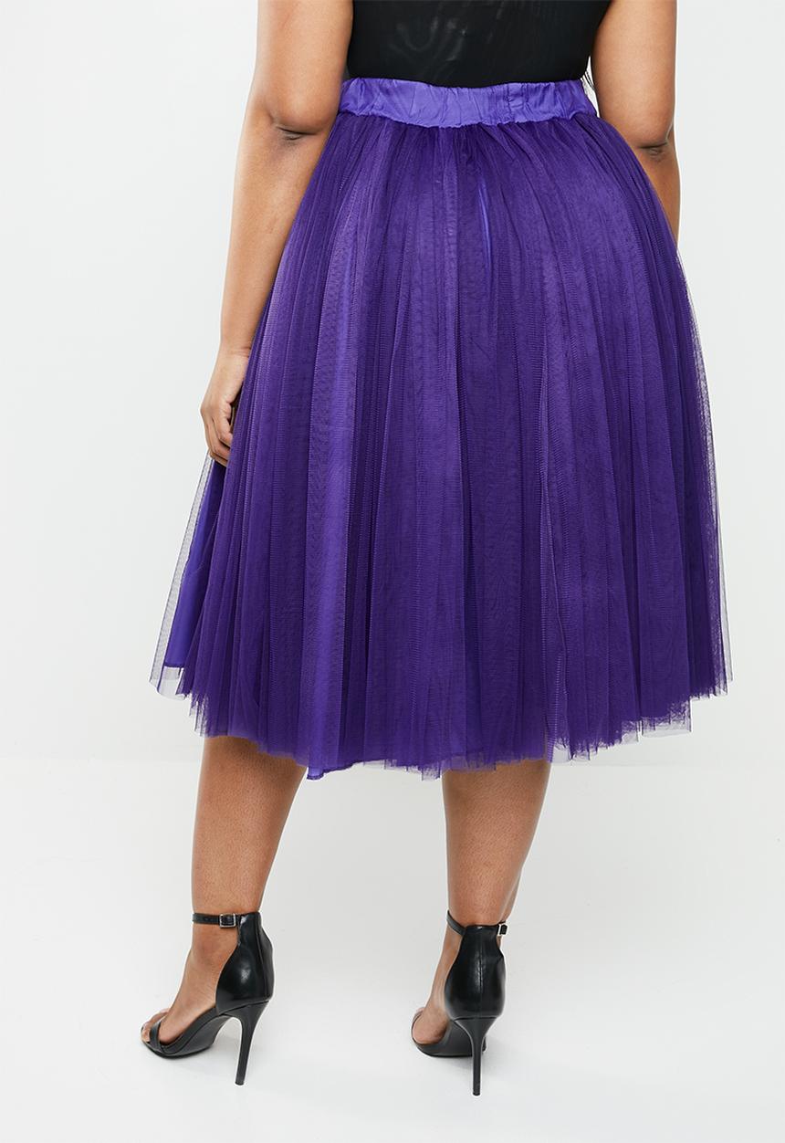 Plus-Fab - Short tulle skirt - purple