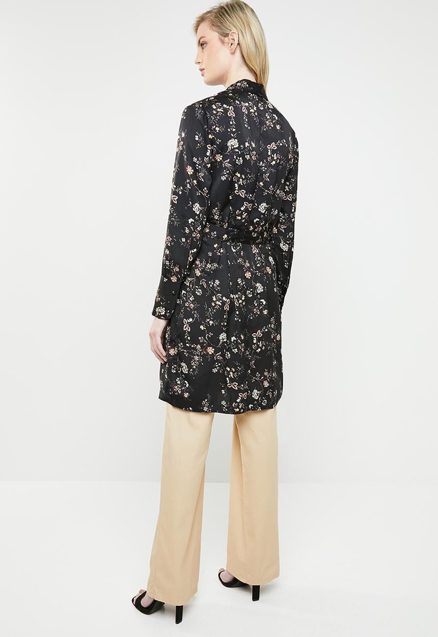 Jacqueline de Yong - Long sleeve kimono - black