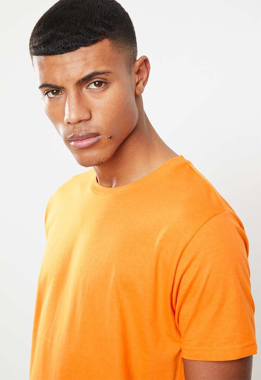 Brave Soul - Harrele longer length tee - orange