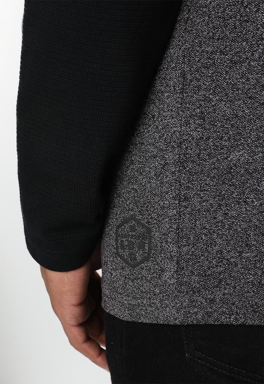 Brave Soul - Kabuto crew neck raglan sweater - black & grey