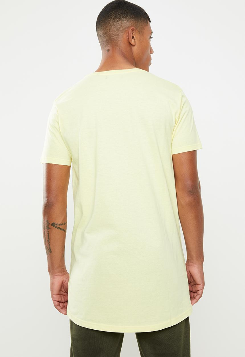 Brave Soul - Harrele longer length tee - yellow