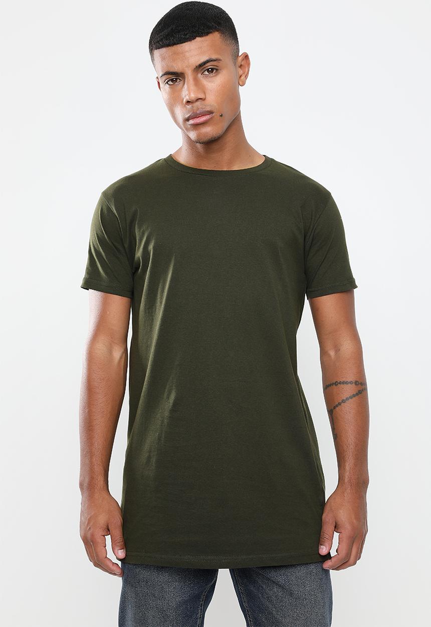 Brave Soul - Harrele longer length tee - khaki