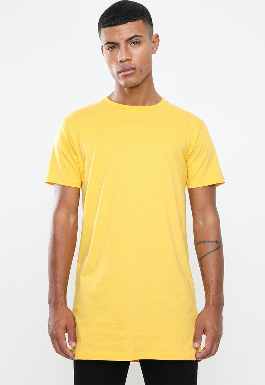 Brave Soul - Harrele longer length tee - yellow