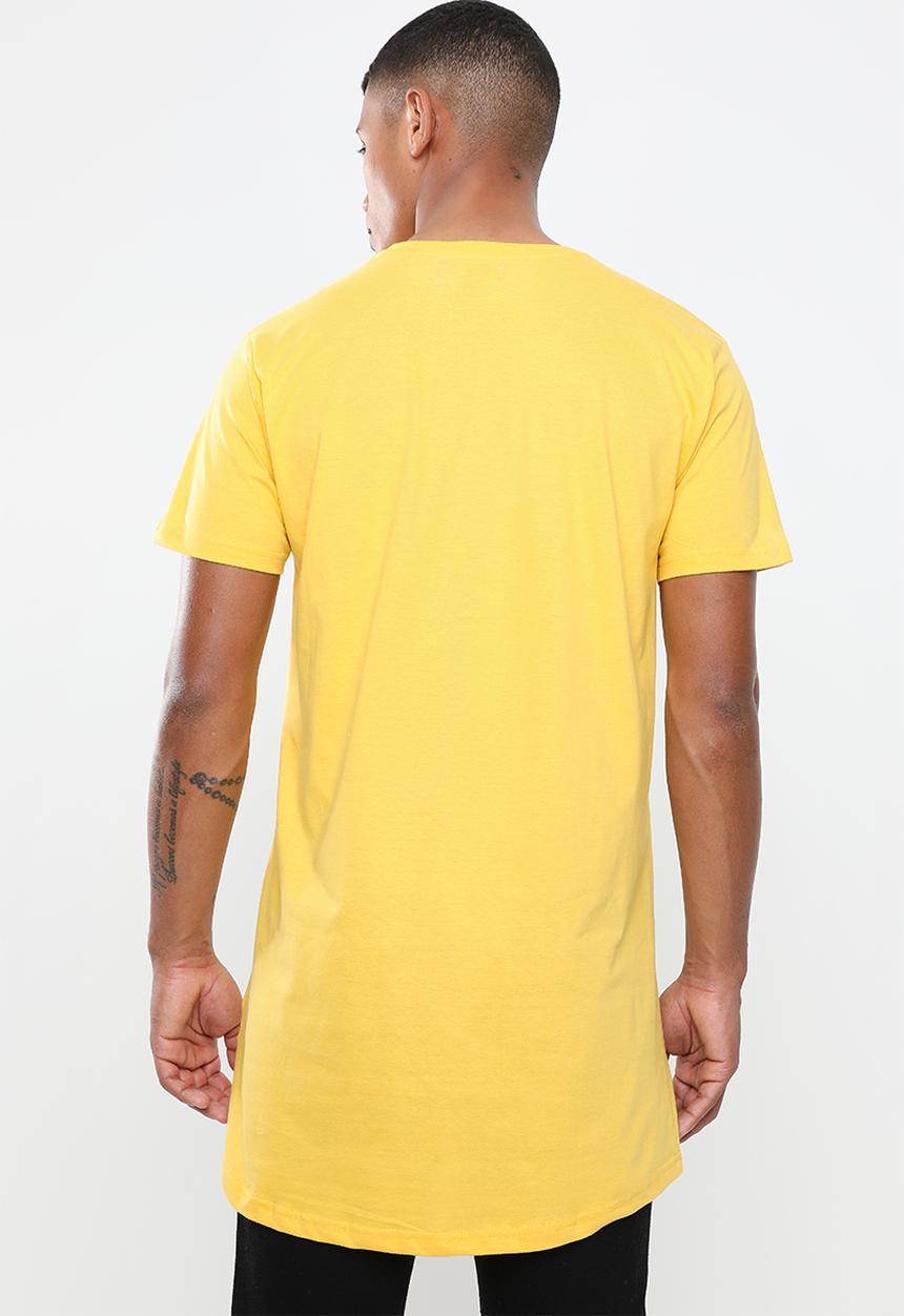 Brave Soul - Harrele longer length tee - yellow