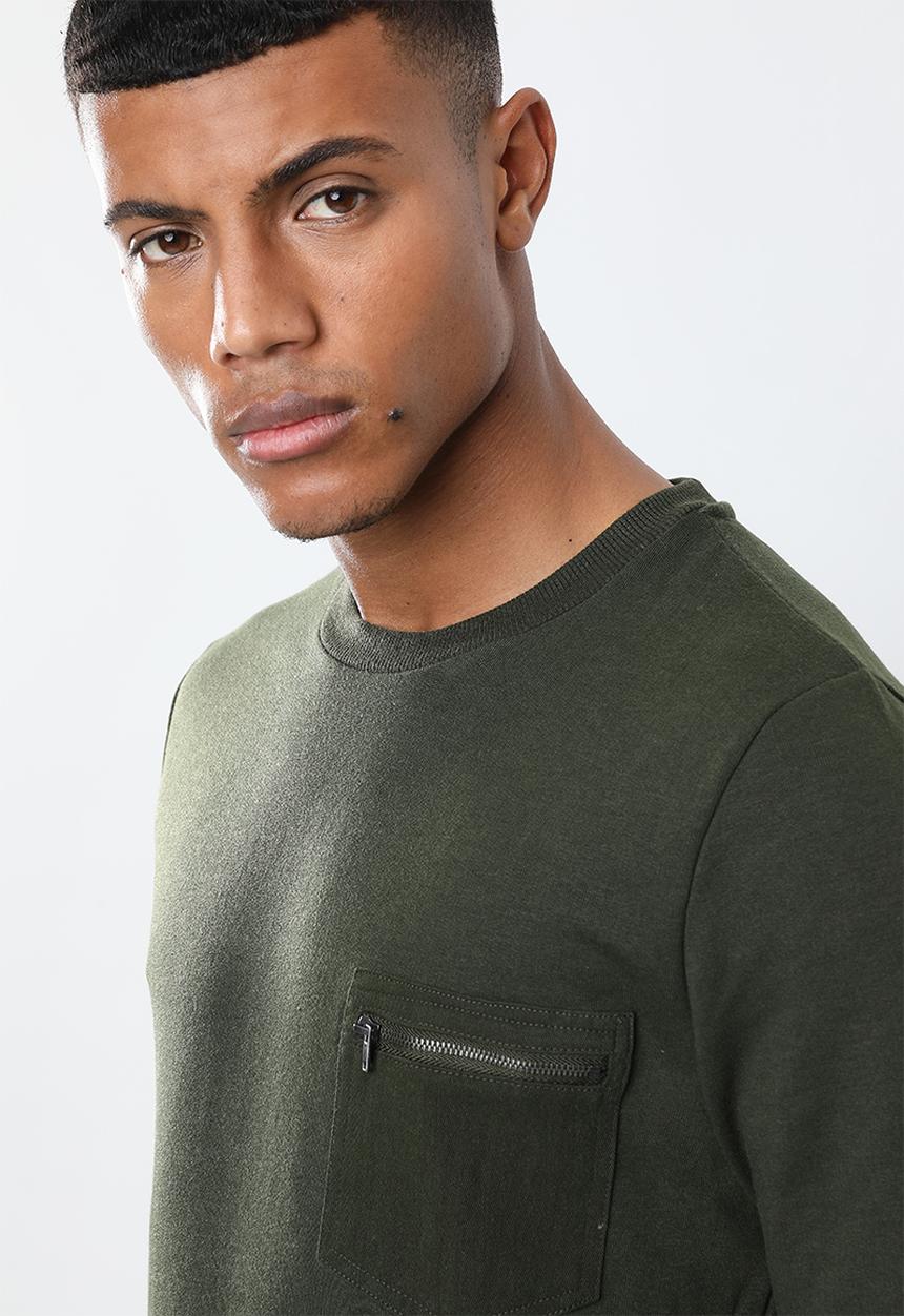 Brave Soul - Codex crew neck sweater - khaki
