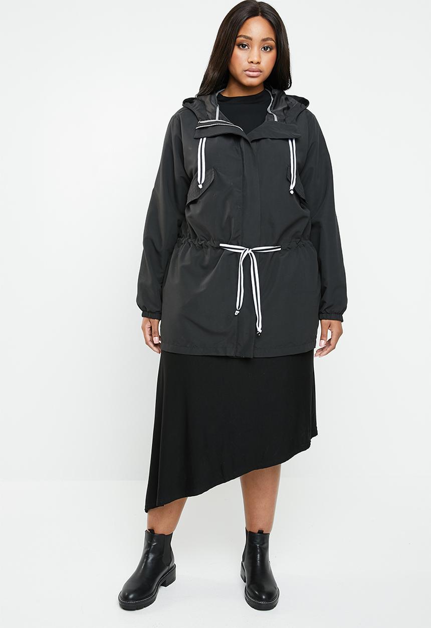 STYLE REPUBLIC PLUS - Tape detail parka - black