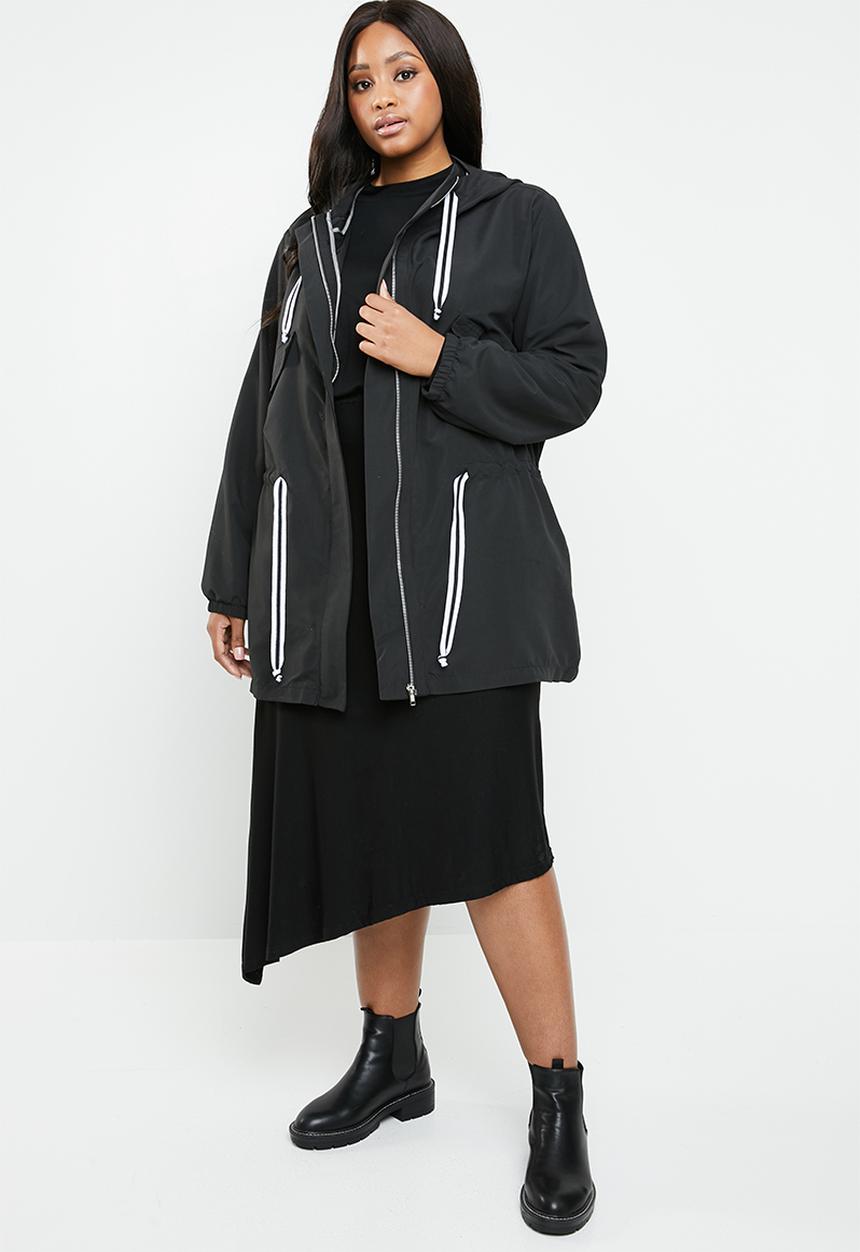 STYLE REPUBLIC PLUS - Tape detail parka - black