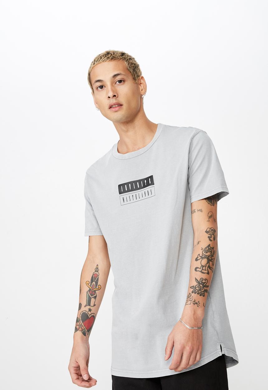 Cotton On - Longline scoop hem short sleeve tee - grey