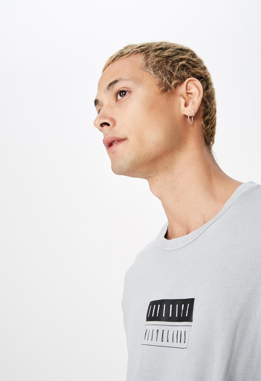 Cotton On - Longline scoop hem short sleeve tee - grey
