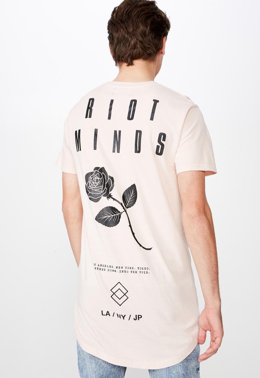 Cotton On - Longline scoop hem short sleeve tee - peach 