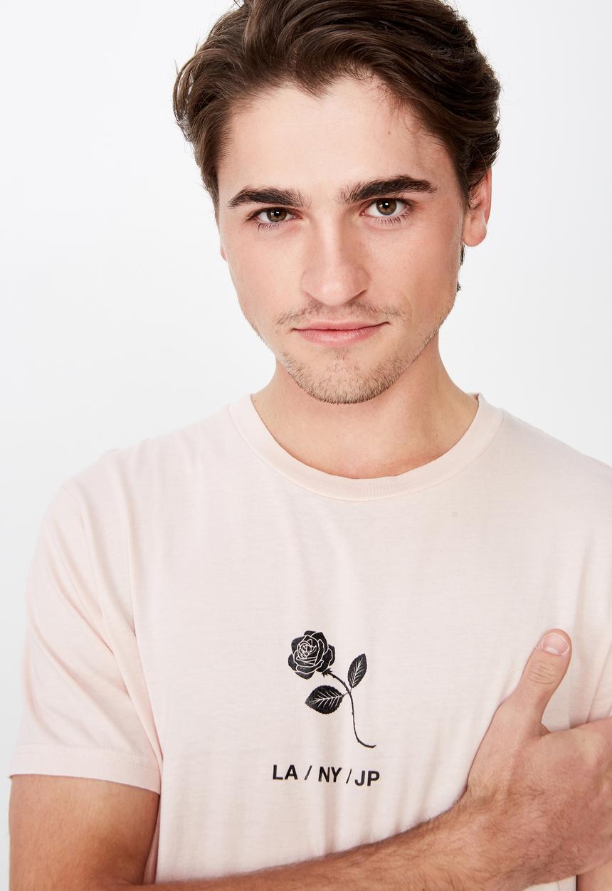 Cotton On - Longline scoop hem short sleeve tee - peach 