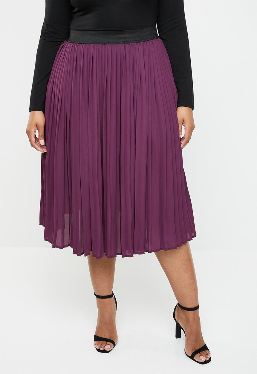 STYLE REPUBLIC PLUS - Pleated skirt - purple