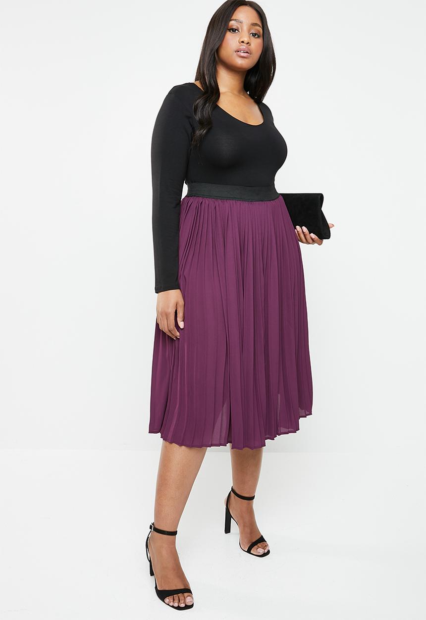 STYLE REPUBLIC PLUS - Pleated skirt - purple