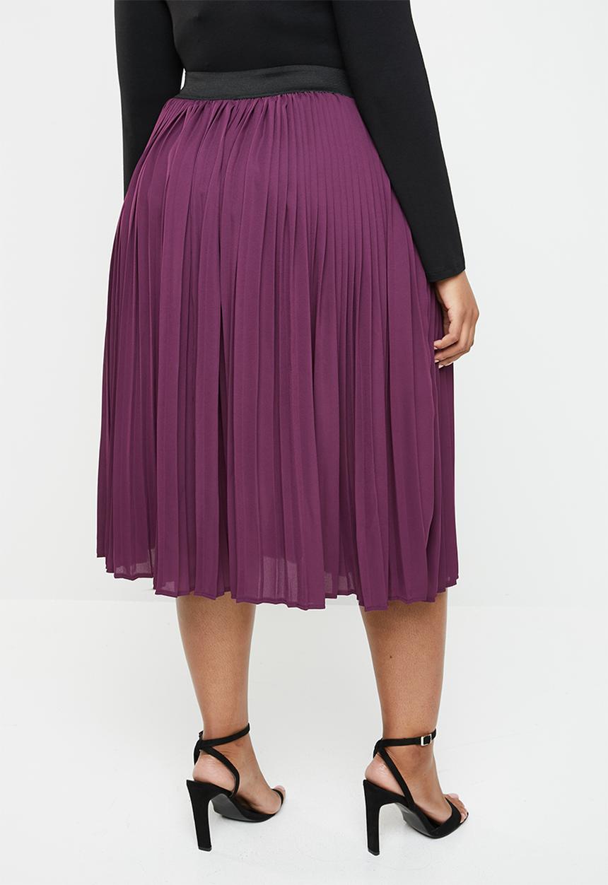STYLE REPUBLIC PLUS - Pleated skirt - purple