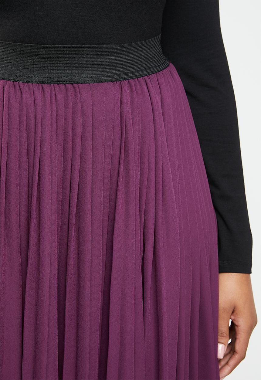 STYLE REPUBLIC PLUS - Pleated skirt - purple