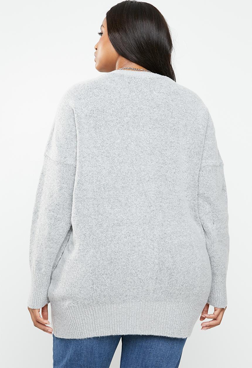 STYLE REPUBLIC PLUS - Oversized knit jersey - grey