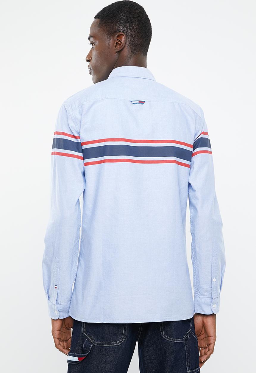 Tommy Hilfiger - Tjm placement stripe woven shirt - blue
