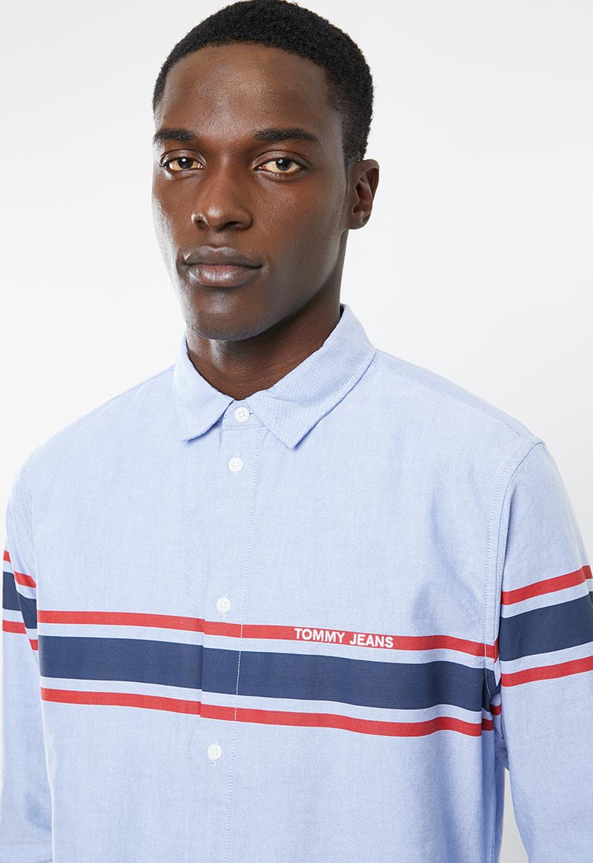 Tommy Hilfiger - Tjm placement stripe woven shirt - blue