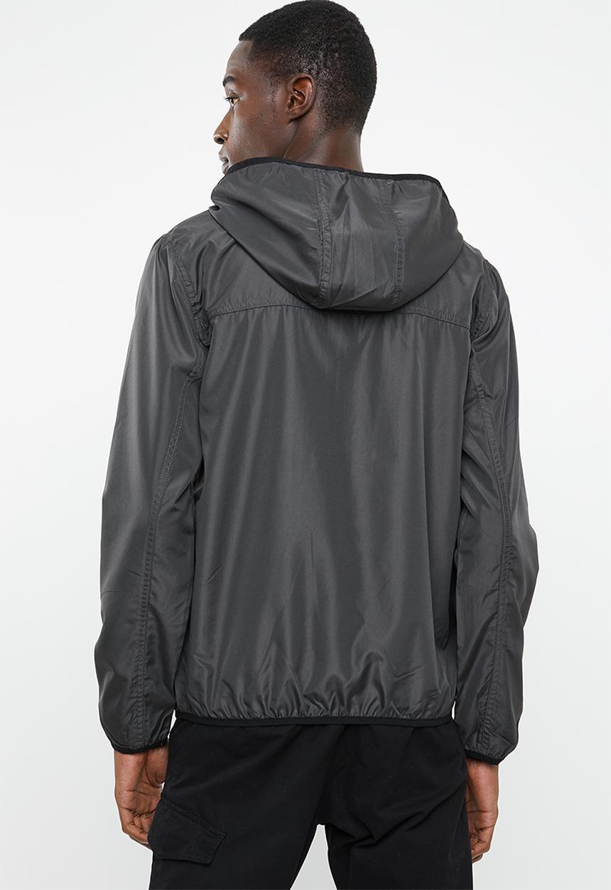 Brave Soul - Peppkb lightweight hooded windrunner - charcoal