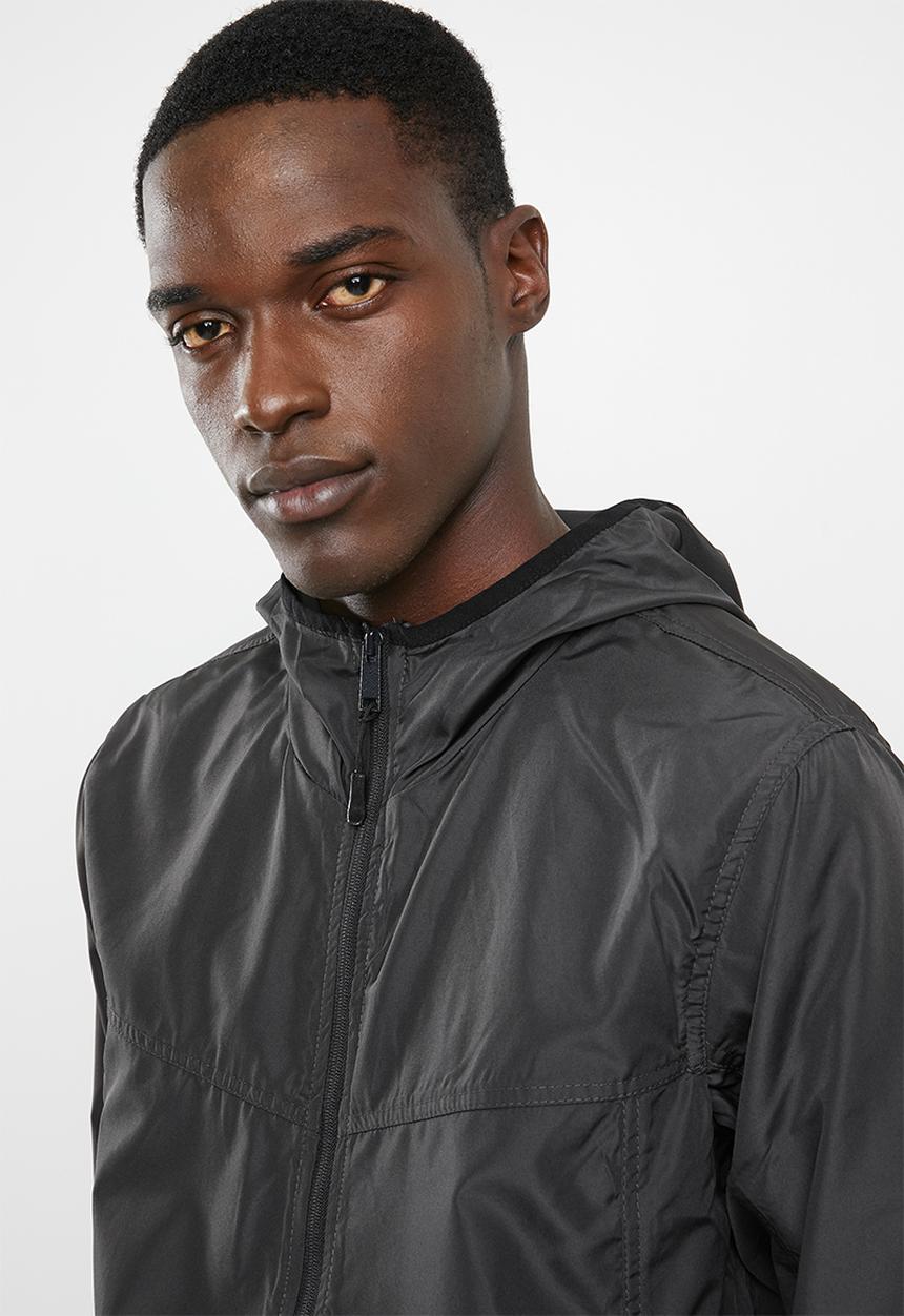 Brave Soul - Peppkb lightweight hooded windrunner - charcoal