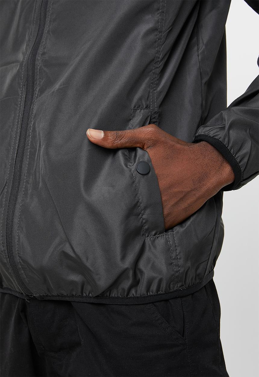 Brave Soul - Peppkb lightweight hooded windrunner - charcoal