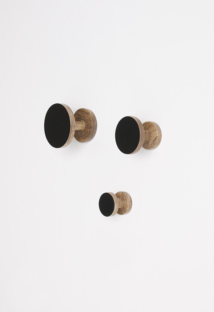 Sixth Floor - Mika hooks set of 3 - black
