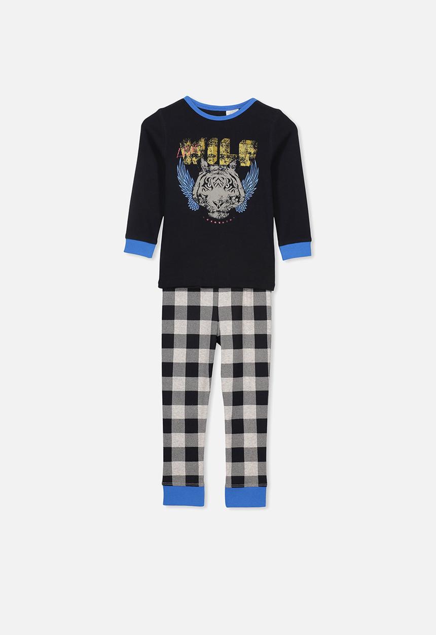 Cotton On - Long sleeve pyjama set - Black & Blue