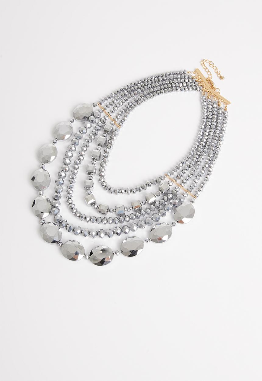 STYLE REPUBLIC - Candace beaded necklace - silver