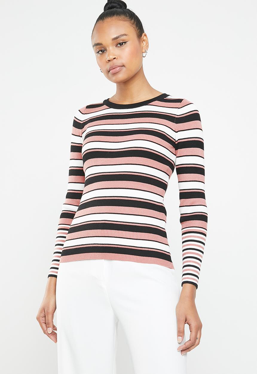 Jacqueline de Yong - Adrian long sleeve pullover top - multi
