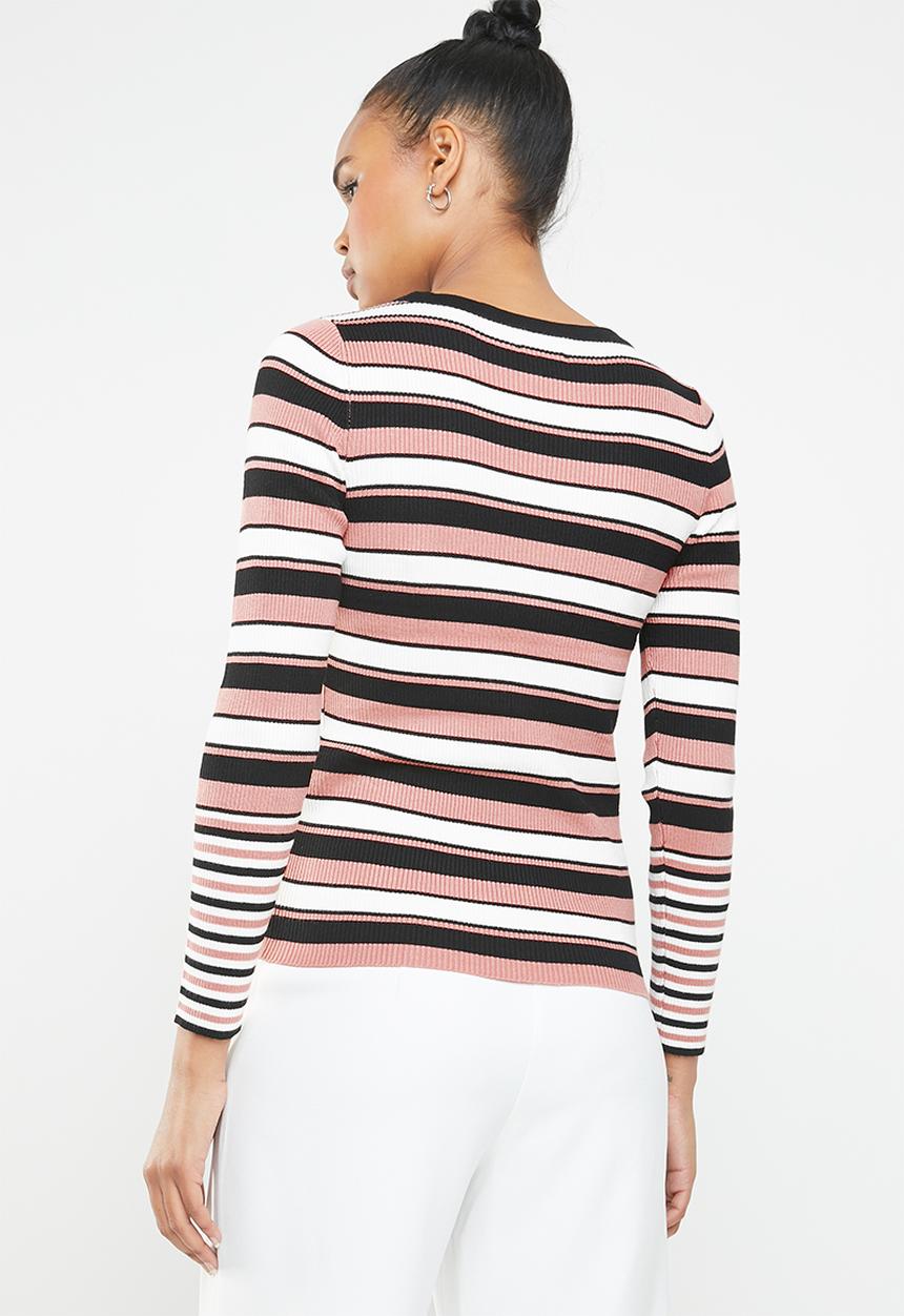 Jacqueline de Yong - Adrian long sleeve pullover top - multi