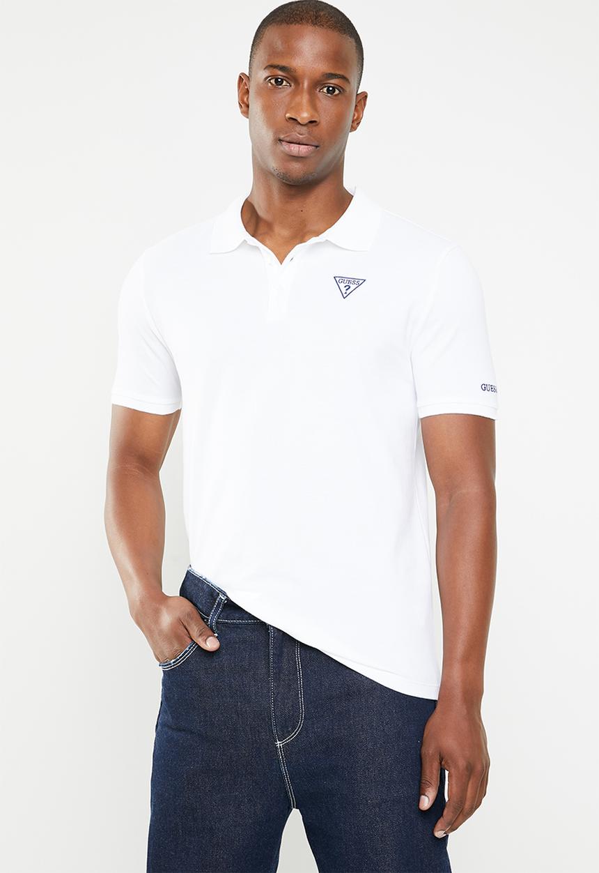 GUESS - Guess classic short sleeve polo - white & black 