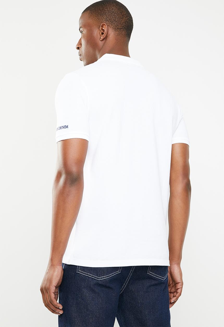 GUESS - Guess classic short sleeve polo - white & black 