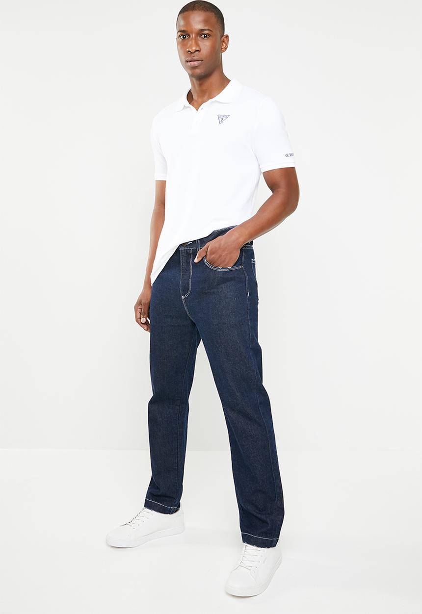 GUESS - Guess classic short sleeve polo - white & black 