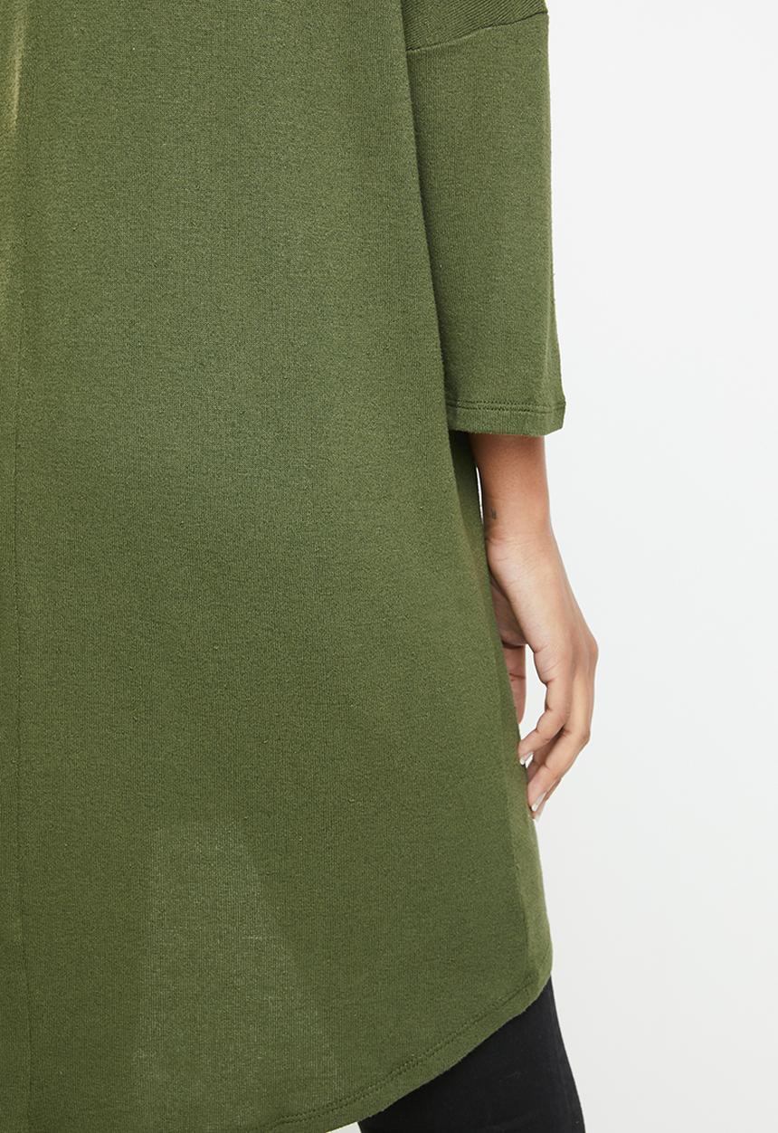 Vero Moda - Paya 3/4 V-neck long top - green