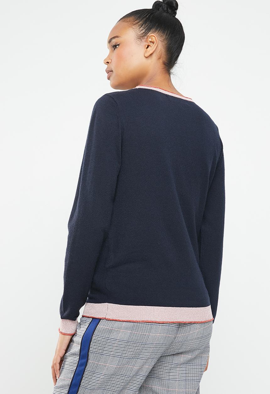 Vero Moda - Karis long sleeve o-neck knit - navy