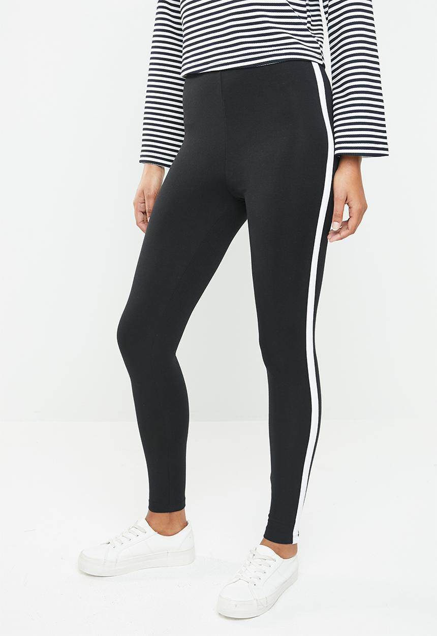 Forever21 - Leggings with side stripe - black